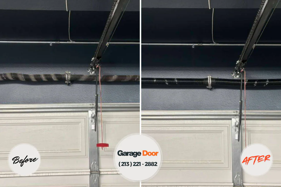Before and after: garage door repair Seminole, OK